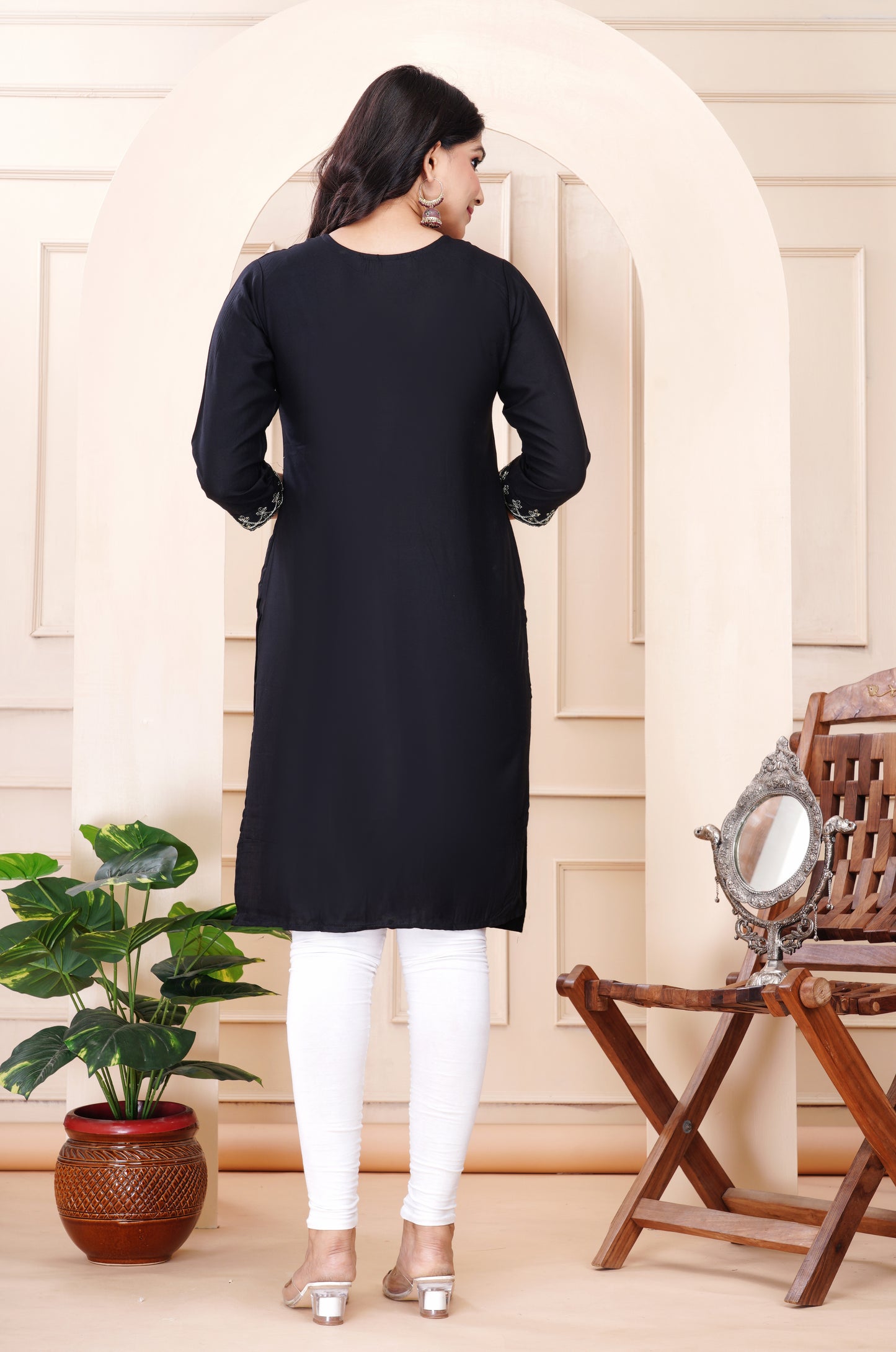 Rayon viscose embroidery kurti