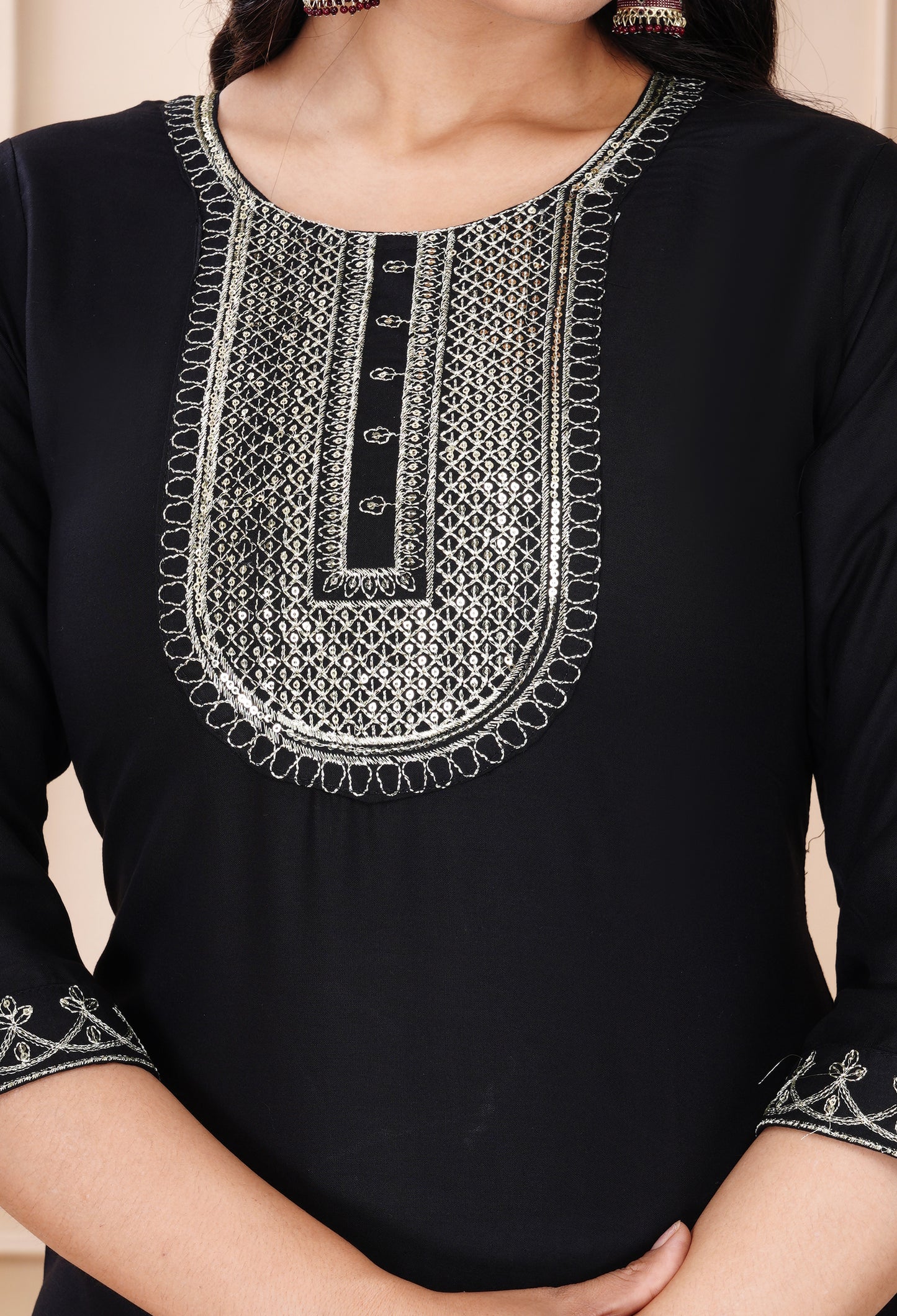 Rayon viscose embroidery kurti
