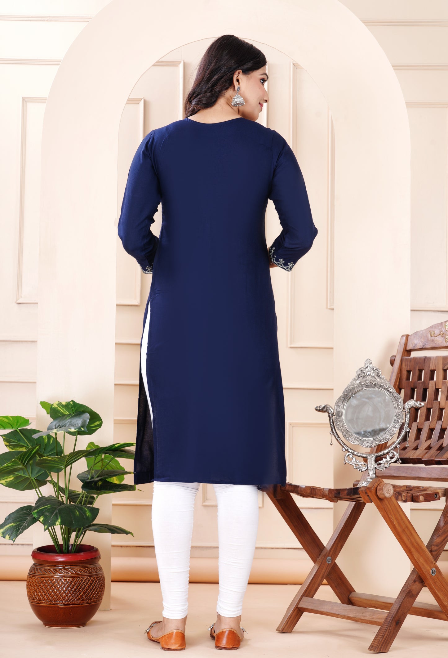 Rayon viscose embroidery kurti