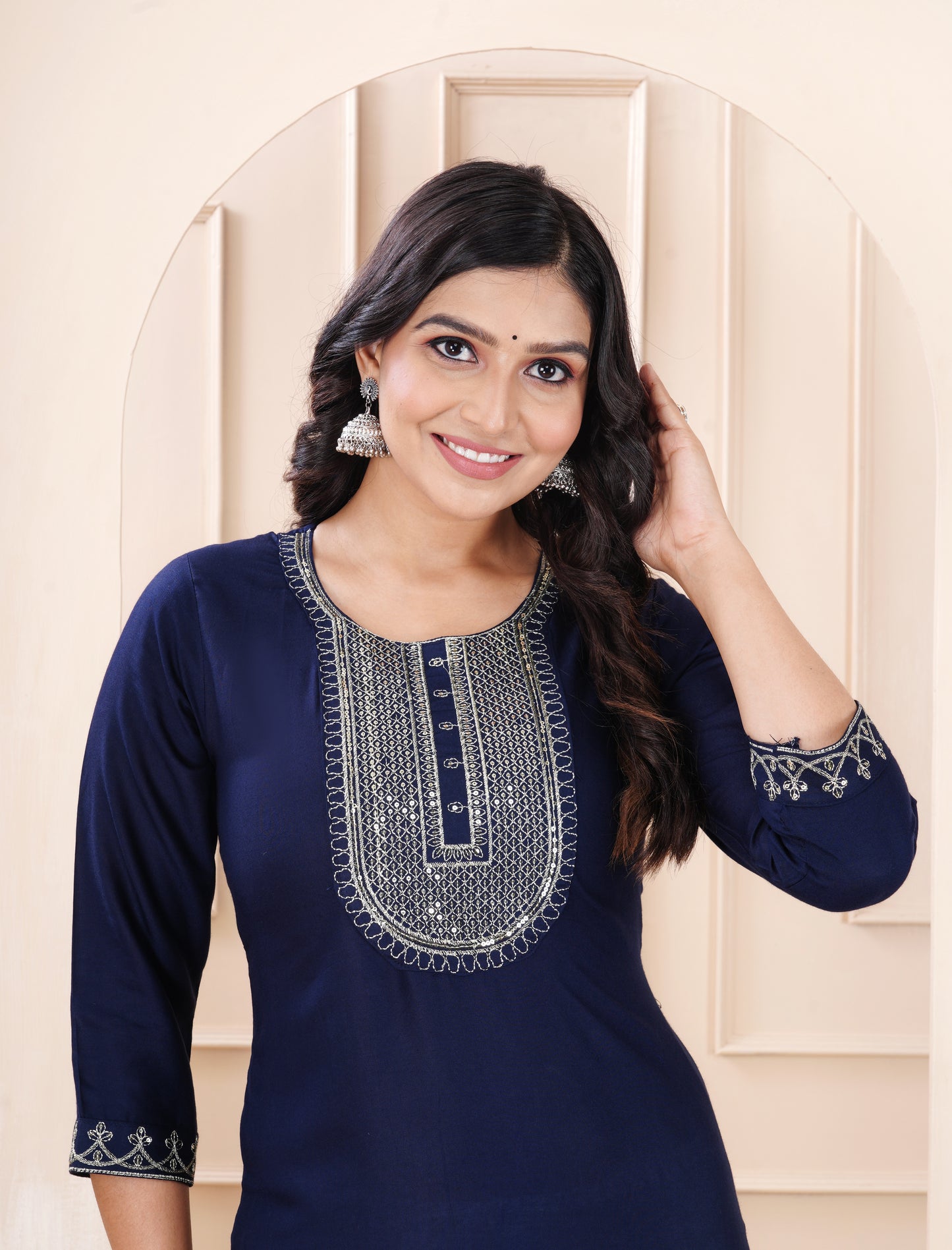 Rayon viscose embroidery kurti