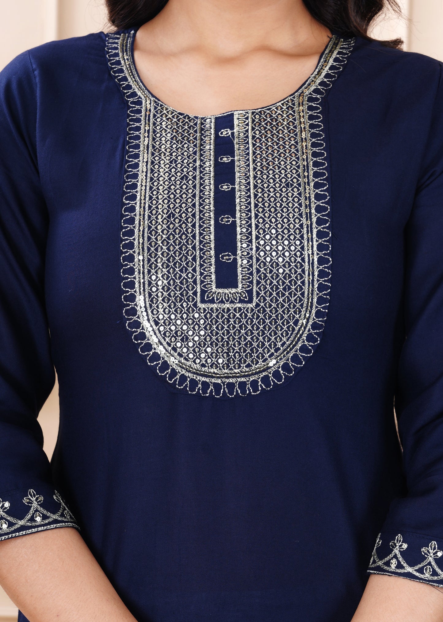 Rayon viscose embroidery kurti
