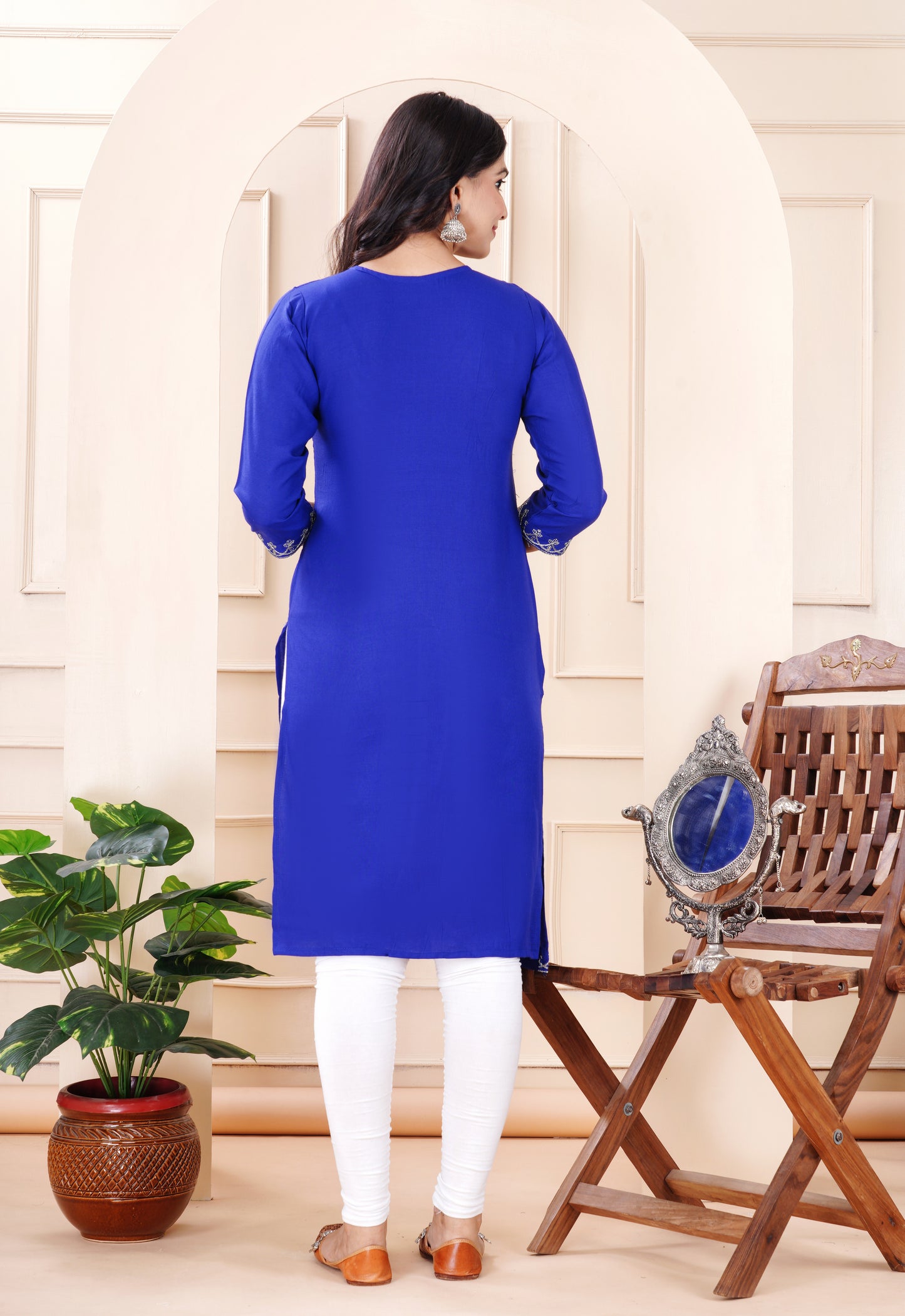Rayon viscose embroidery kurti
