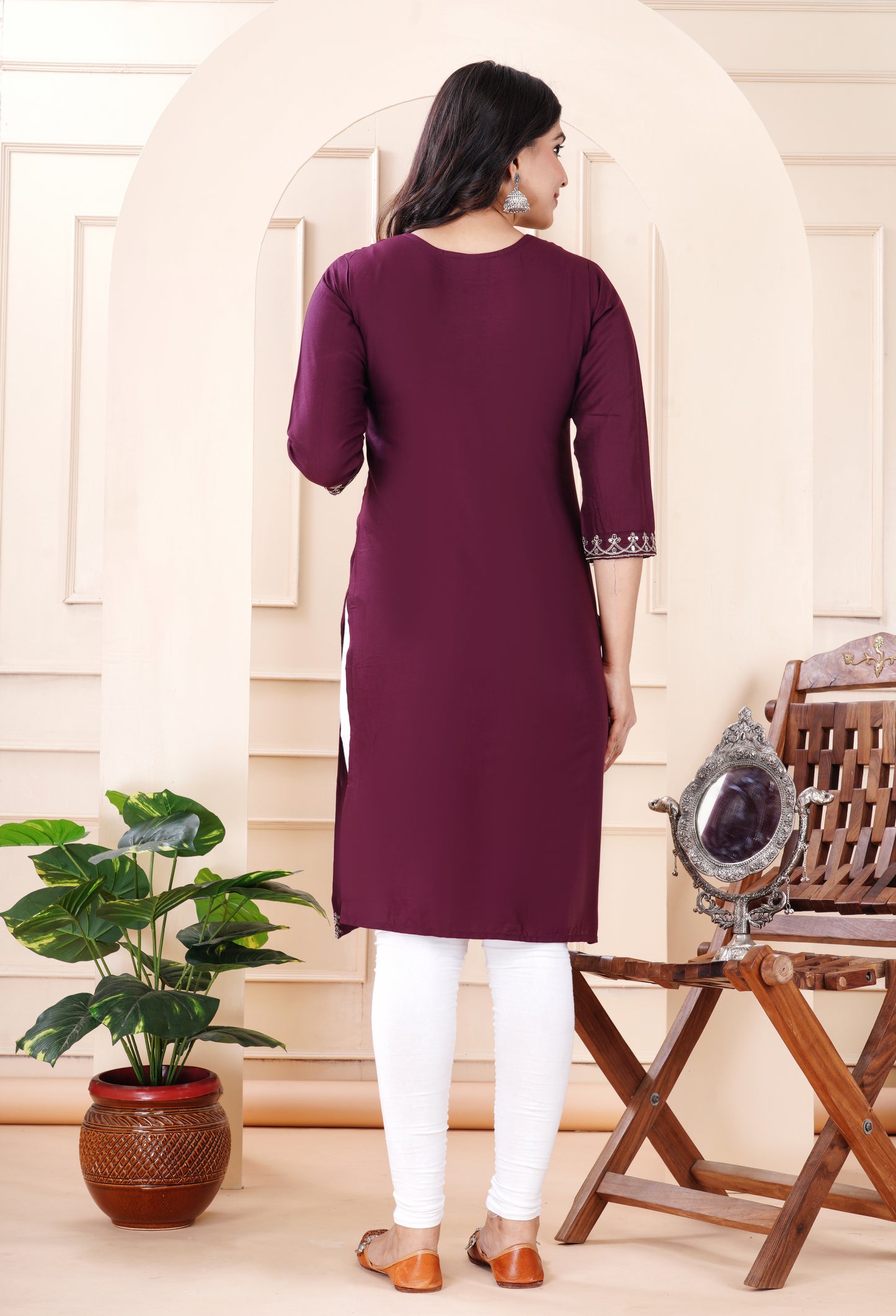 Rayon viscose embroidery kurti