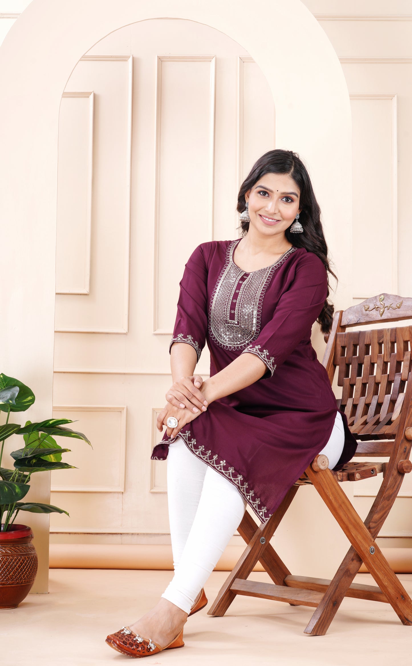 Rayon viscose embroidery kurti