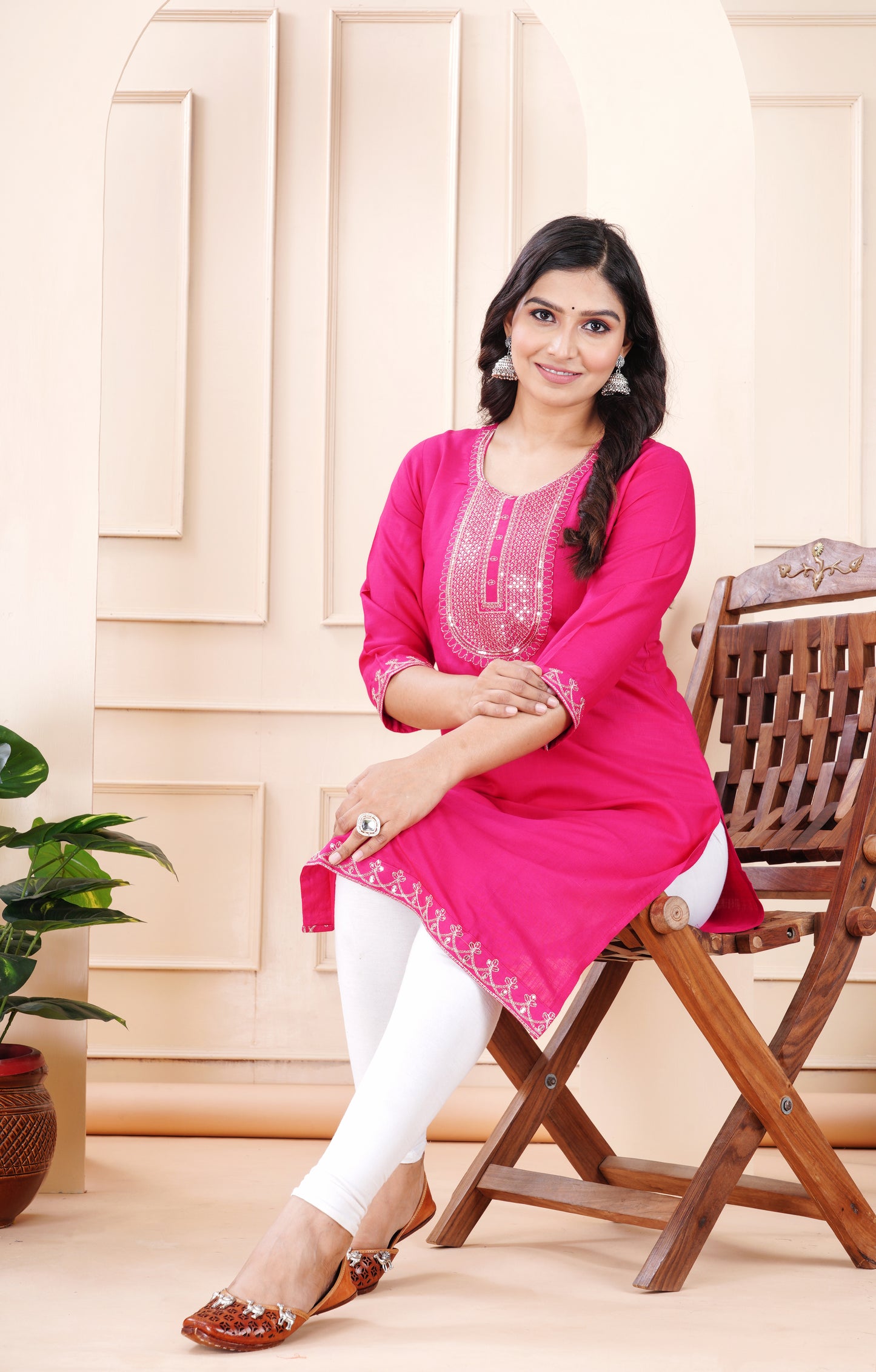 Rayon viscose embroidery kurti