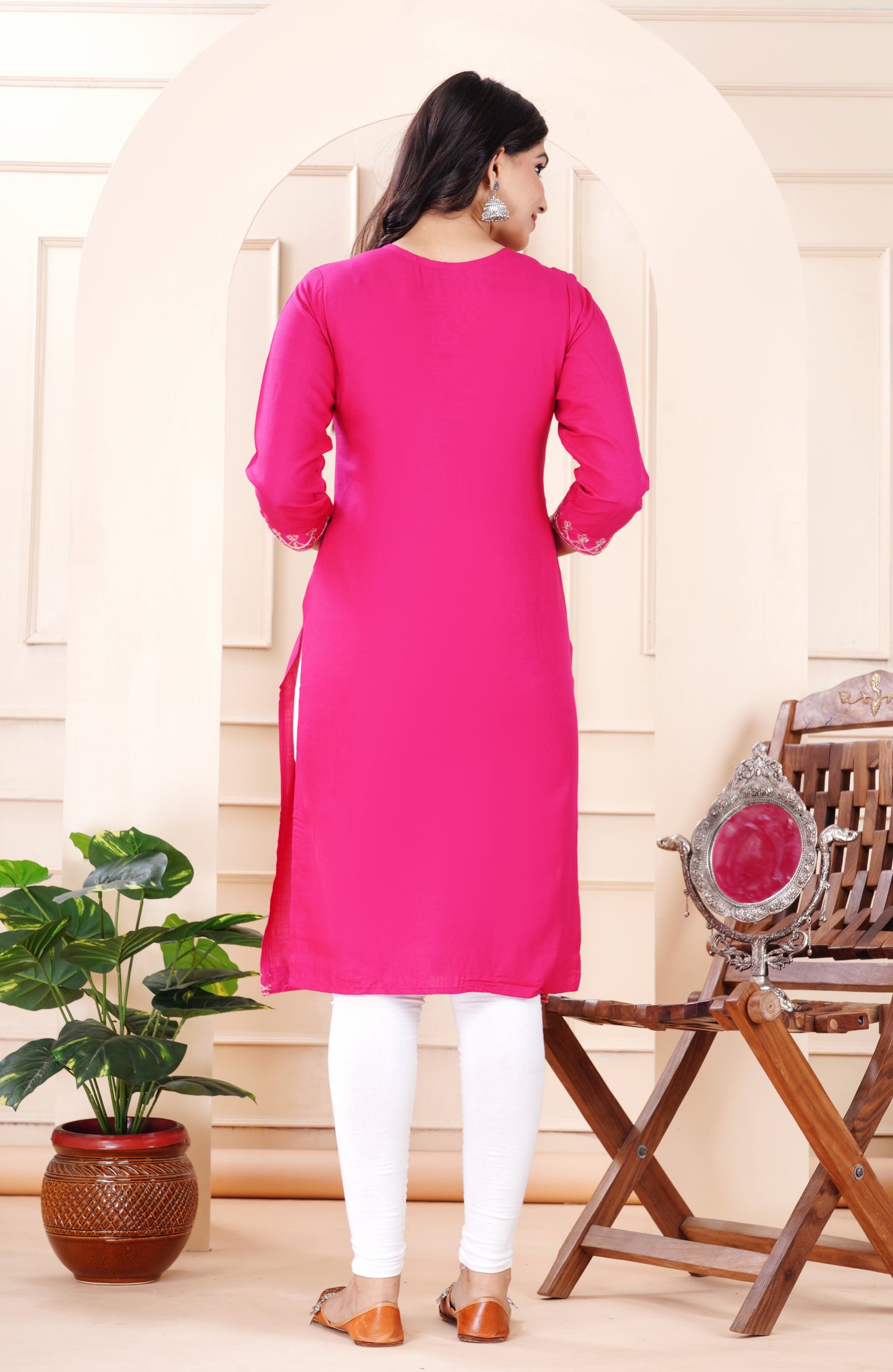 Rayon viscose embroidery kurti