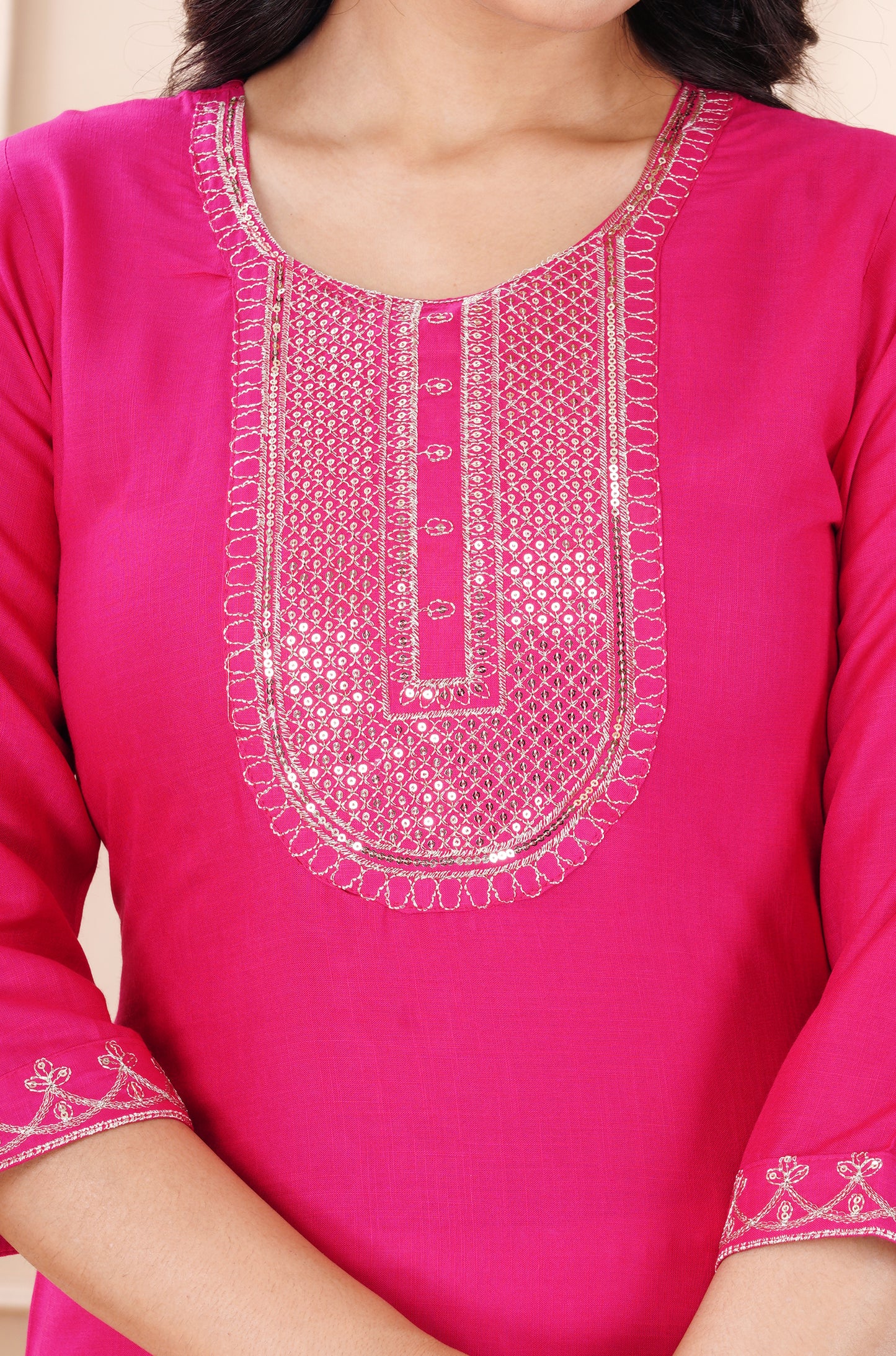Rayon viscose embroidery kurti