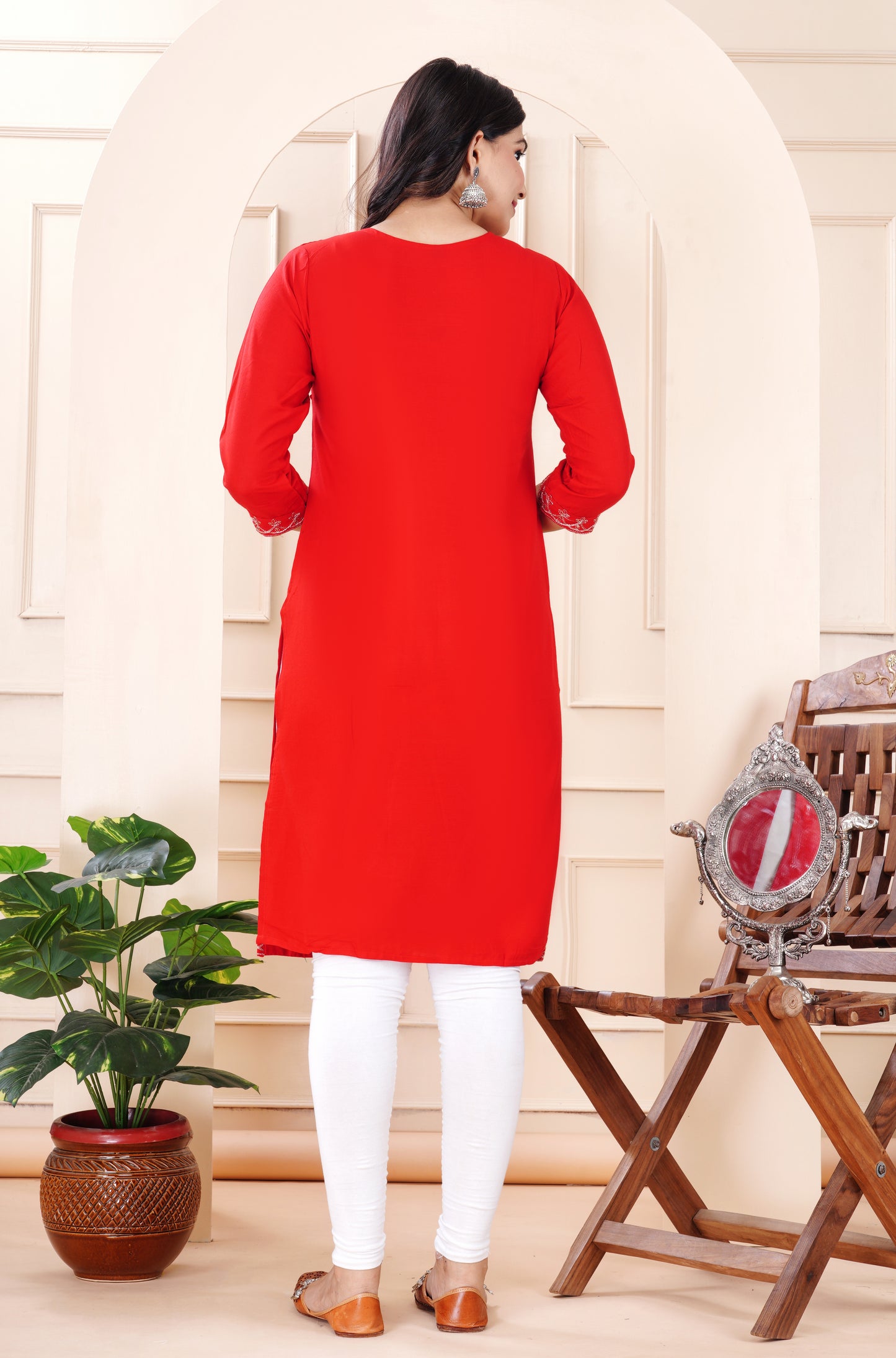 Rayon viscose embroidery kurti