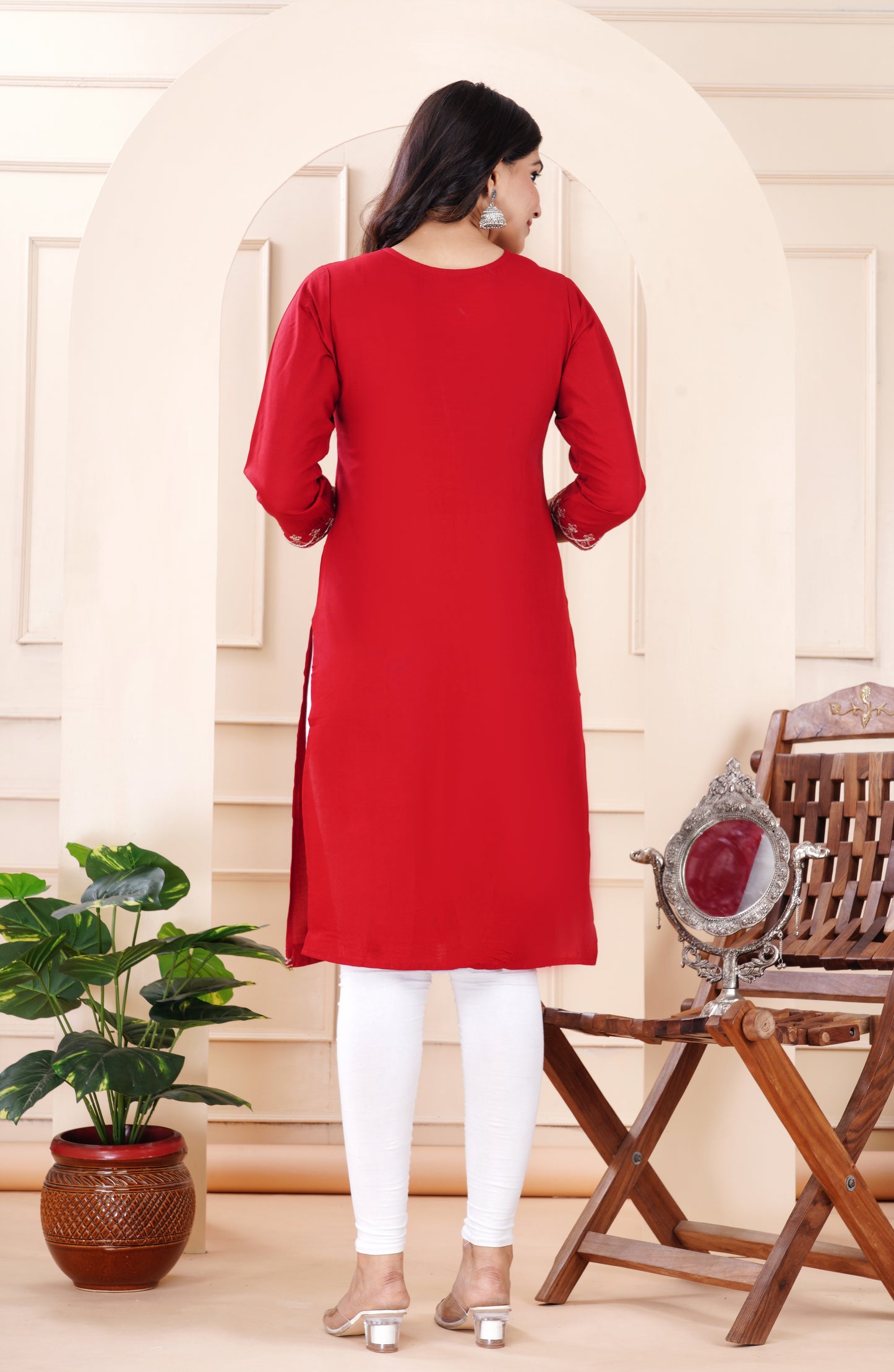 Rayon viscose embroidery kurti