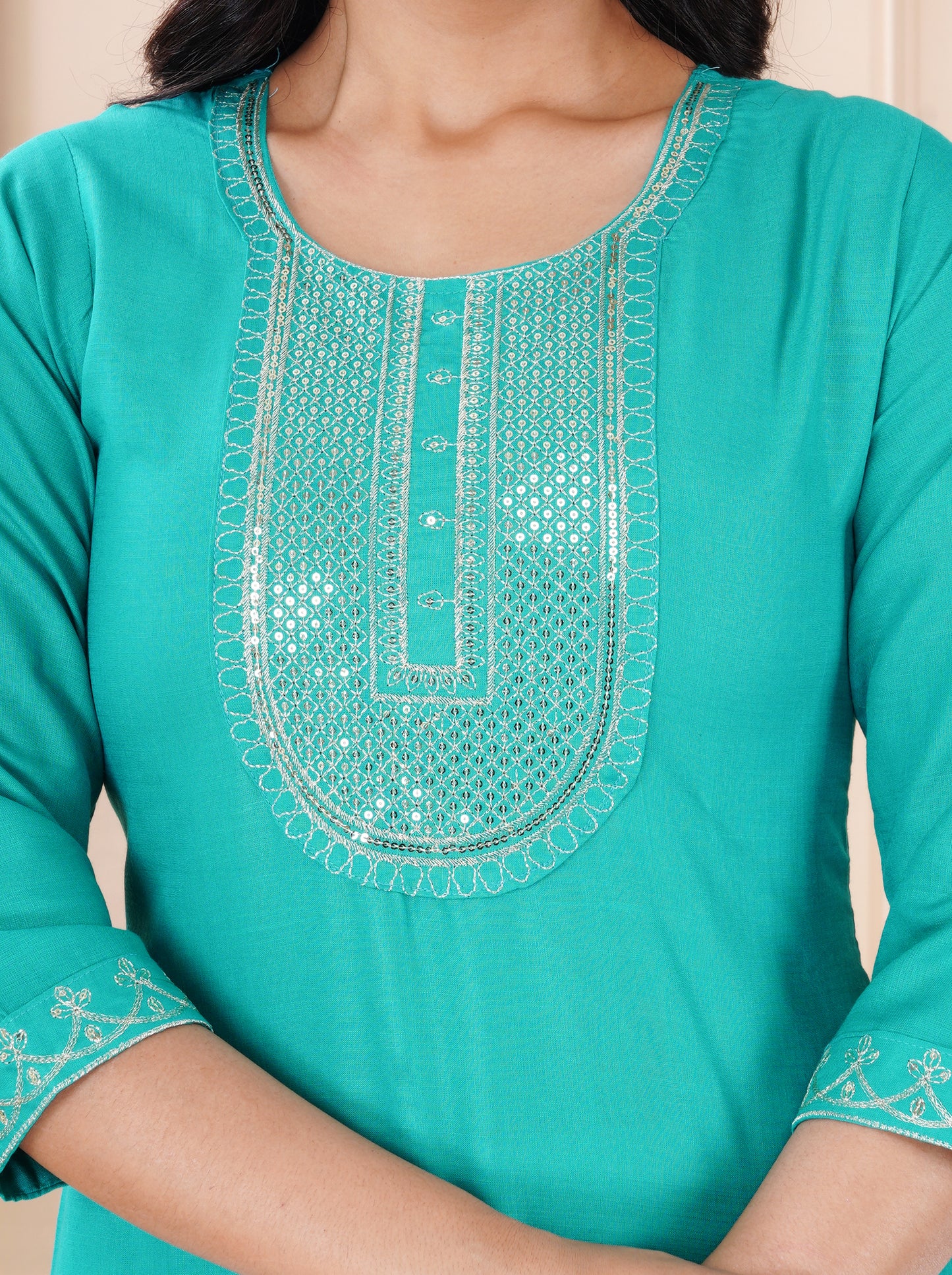 Rayon viscose embroidery kurti