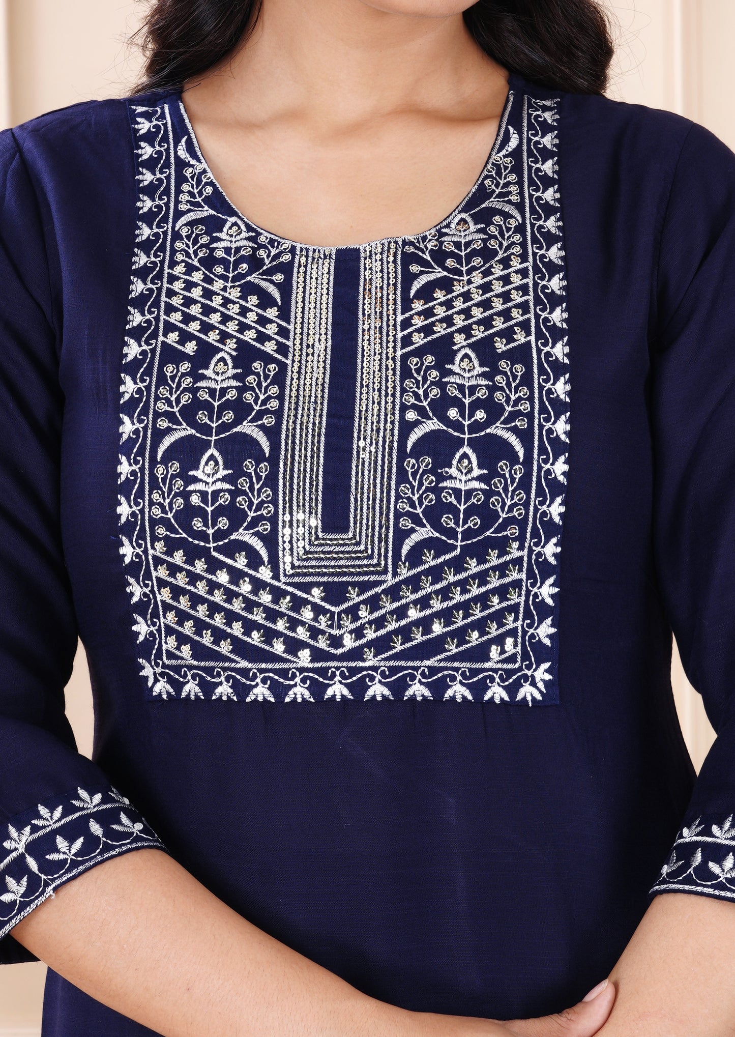 Rayon viscose embroidery kurti pant set