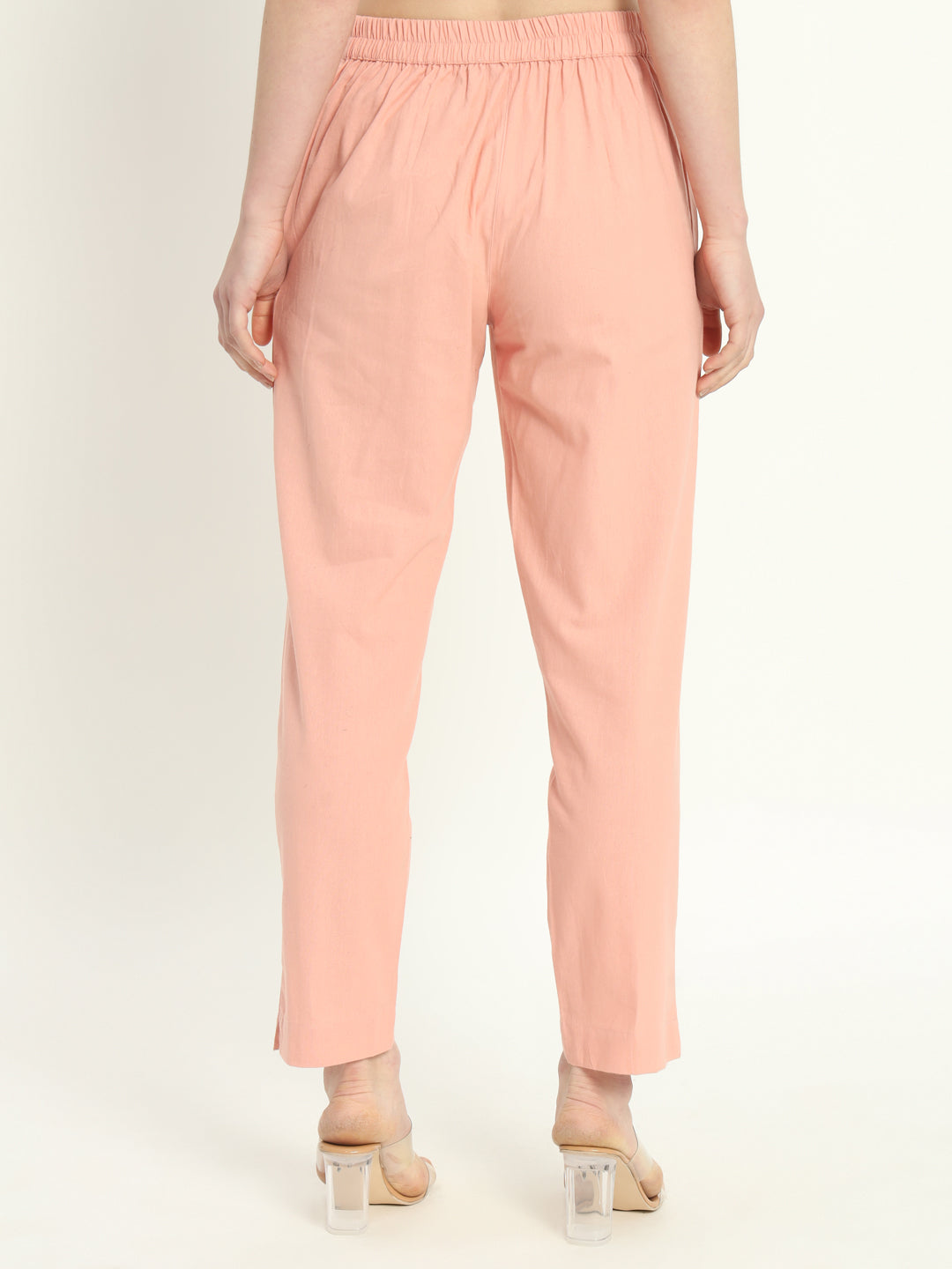 PEACH COTTON PANTS - SAFED DHAGA 