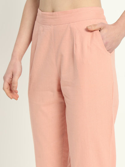 PEACH COTTON PANTS - SAFED DHAGA 