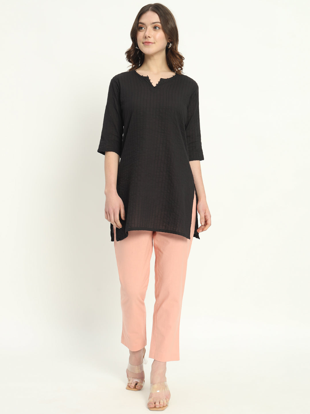 PEACH COTTON PANTS - SAFED DHAGA 