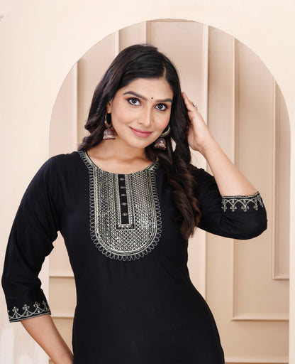 Rayon viscose embroidery kurti