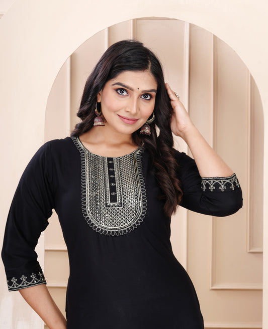 Rayon viscose embroidery kurti