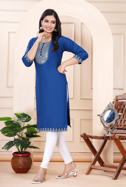 Rayon viscose embroidery kurti