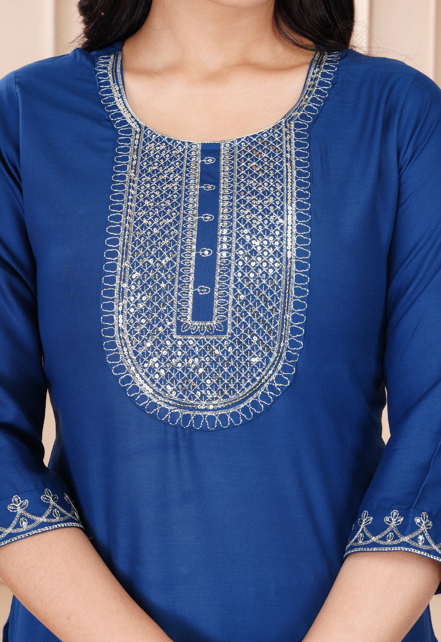 Rayon viscose embroidery kurti