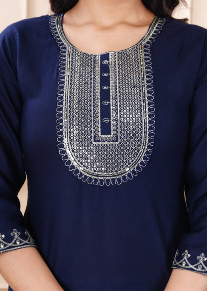 Rayon viscose embroidery kurti