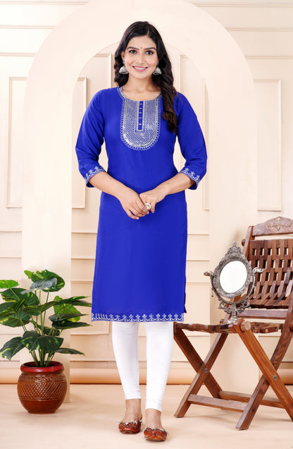 Rayon viscose embroidery kurti