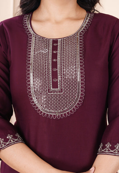 Rayon viscose embroidery kurti