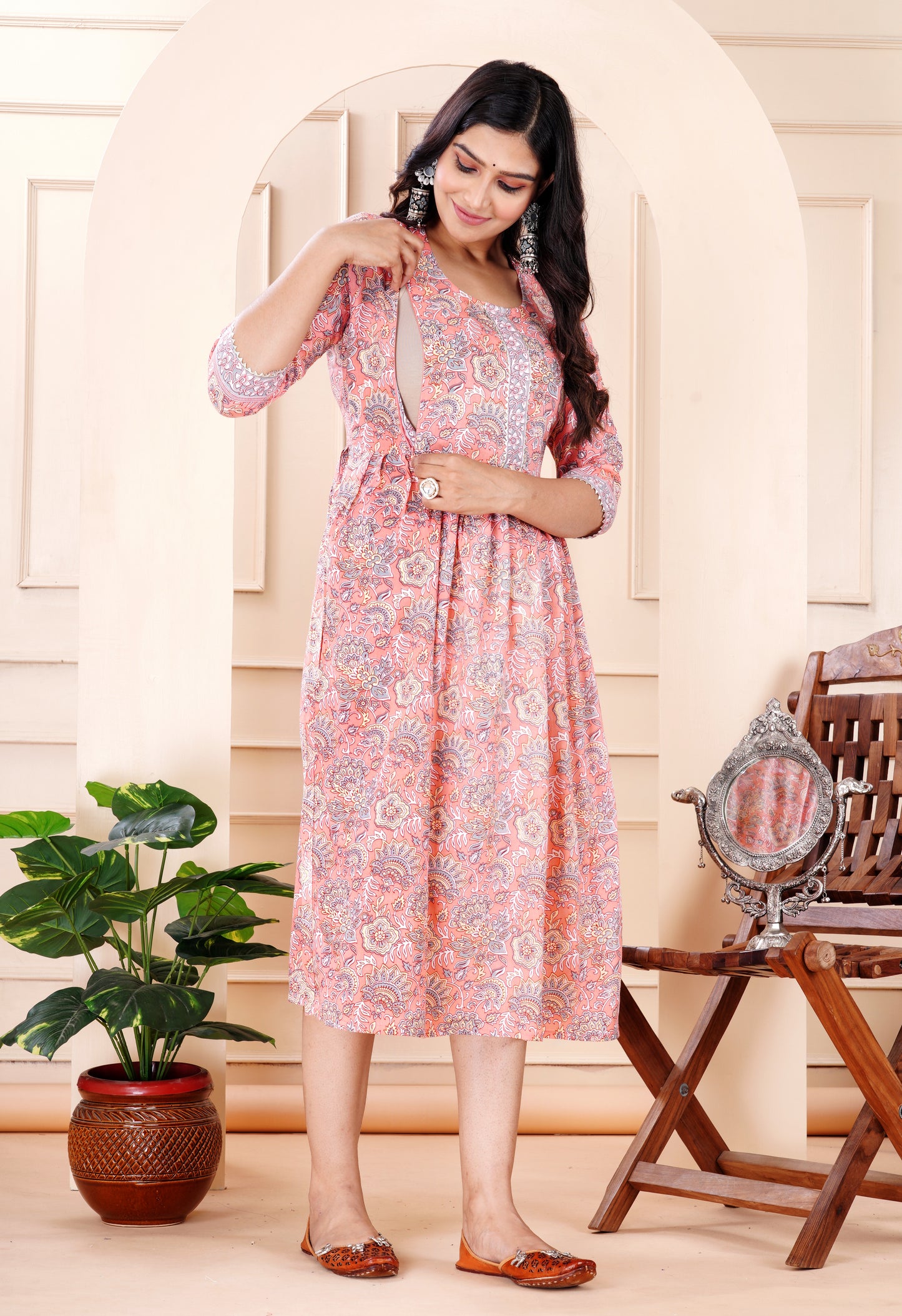 Rayon viscose feeding gown