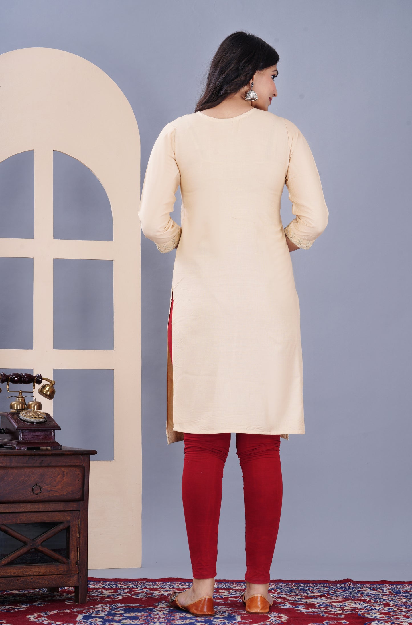 Rayon viscose embroidery kurti