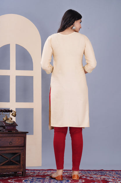 Rayon viscose embroidery kurti