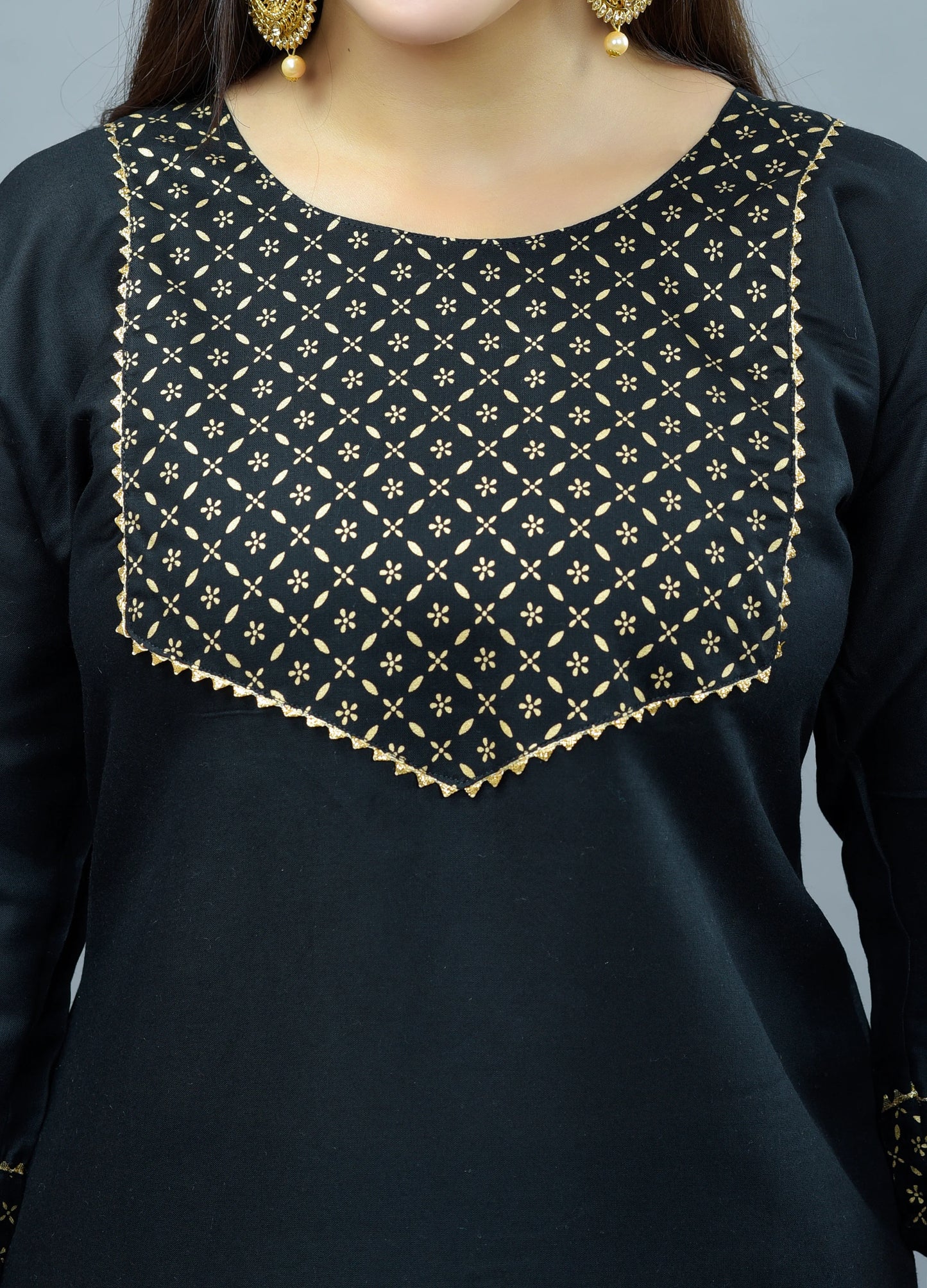 Printed Rayon Kurta pant dupatta set