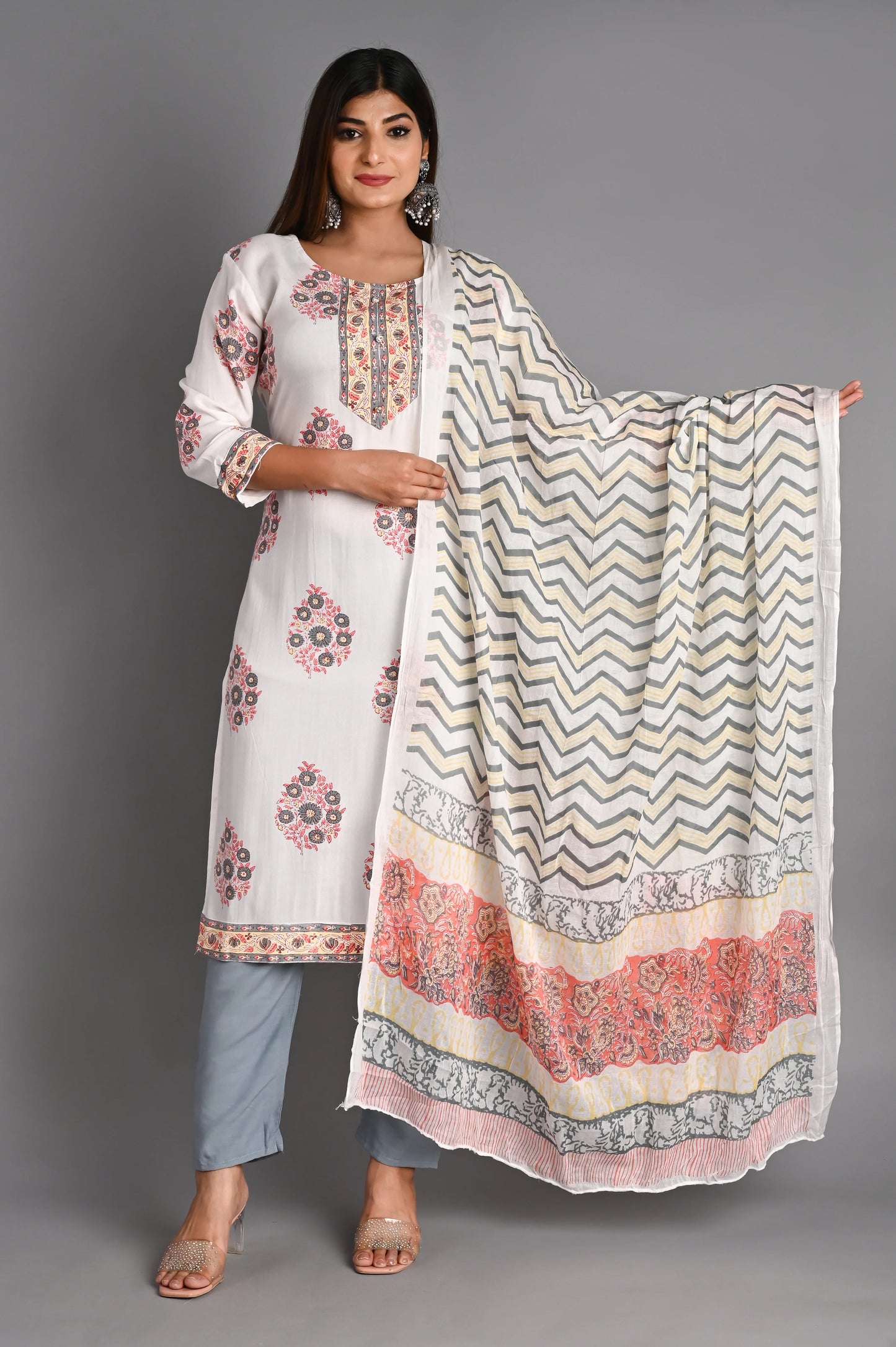 Cotton Muslin Kurta PantDupatta Set