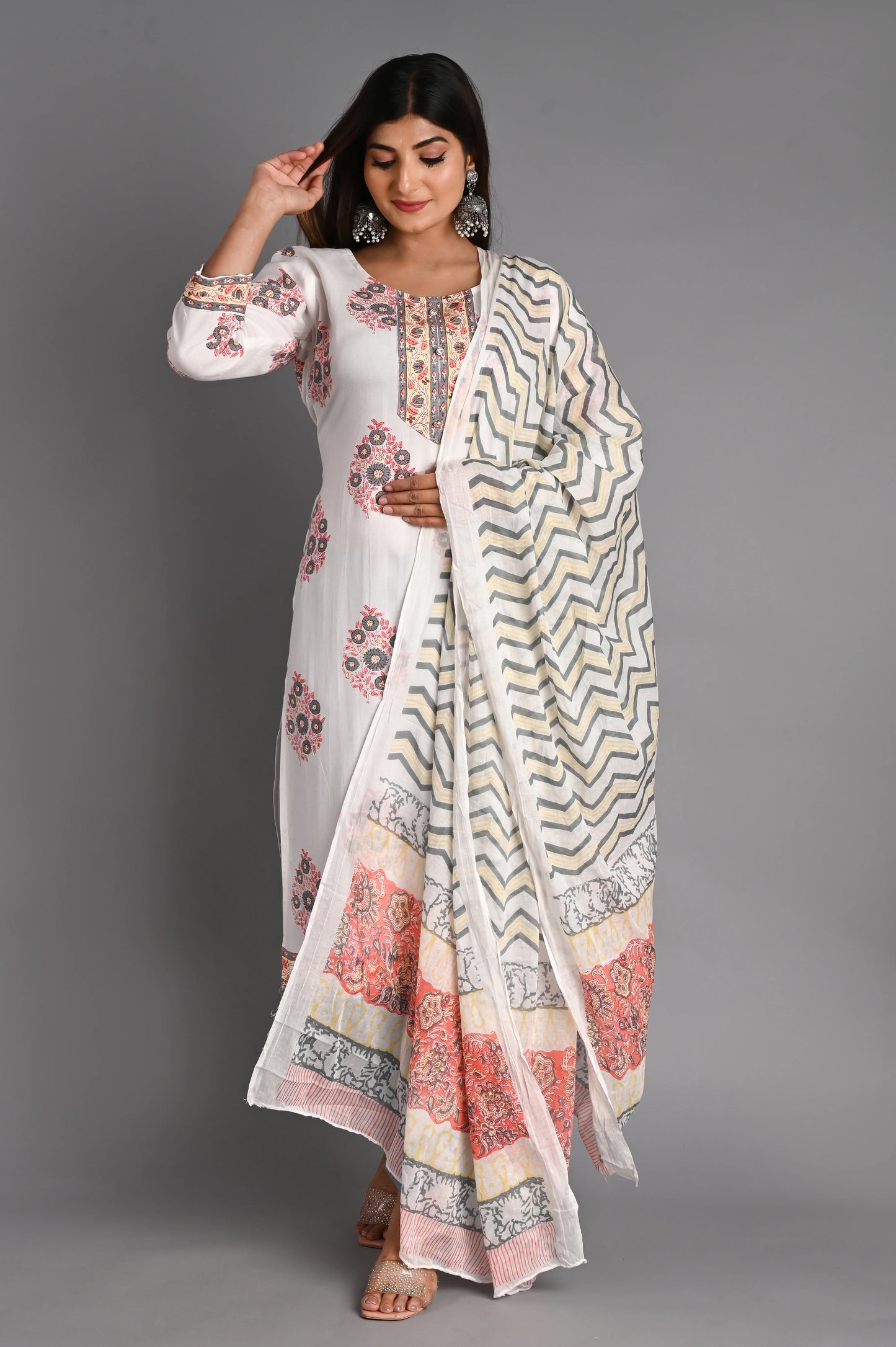 Cotton Muslin Kurta PantDupatta Set