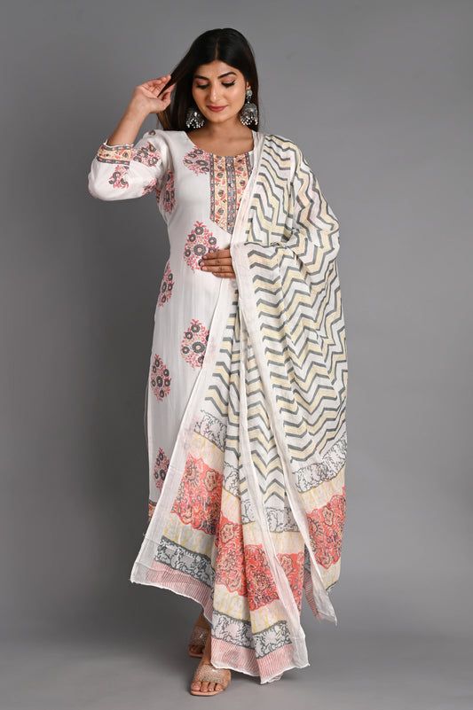 Cotton Muslin Kurta PantDupatta Set