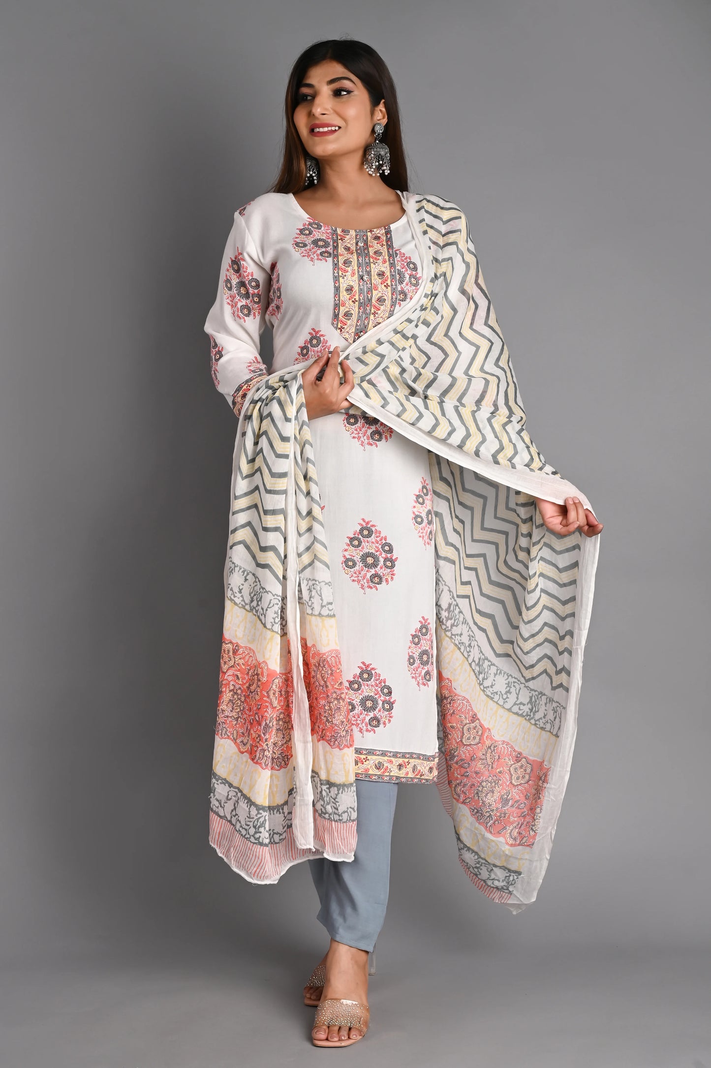 Cotton Muslin Kurta PantDupatta Set