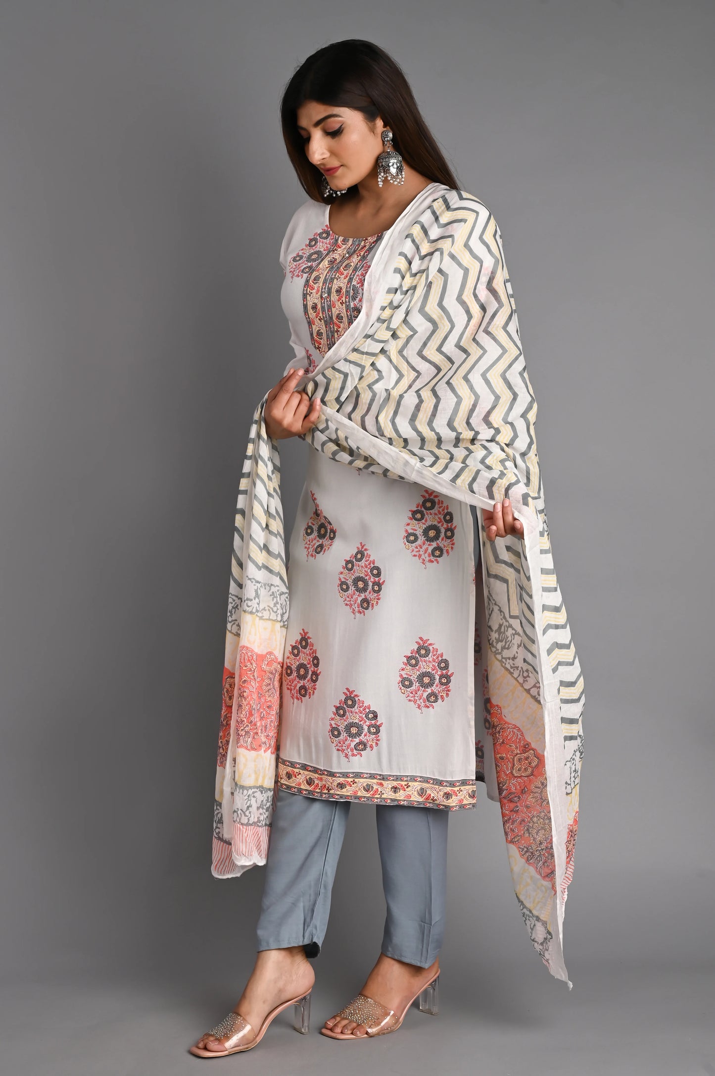 Cotton Muslin Kurta PantDupatta Set