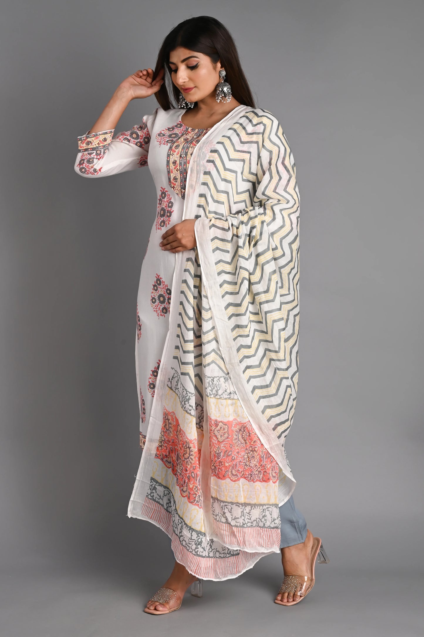 Cotton Muslin Kurta PantDupatta Set
