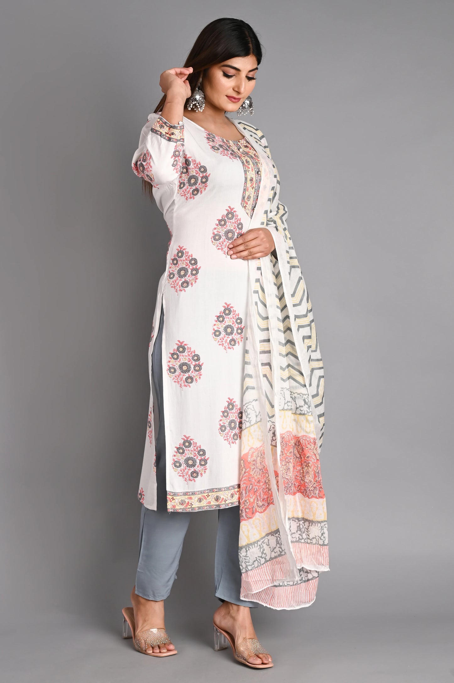 Cotton Muslin Kurta PantDupatta Set