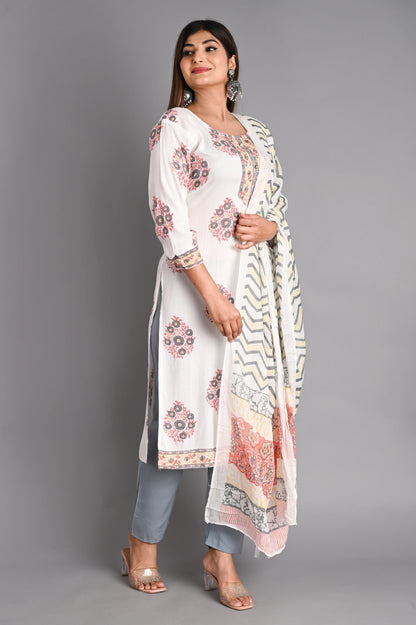 Cotton Muslin Kurta PantDupatta Set