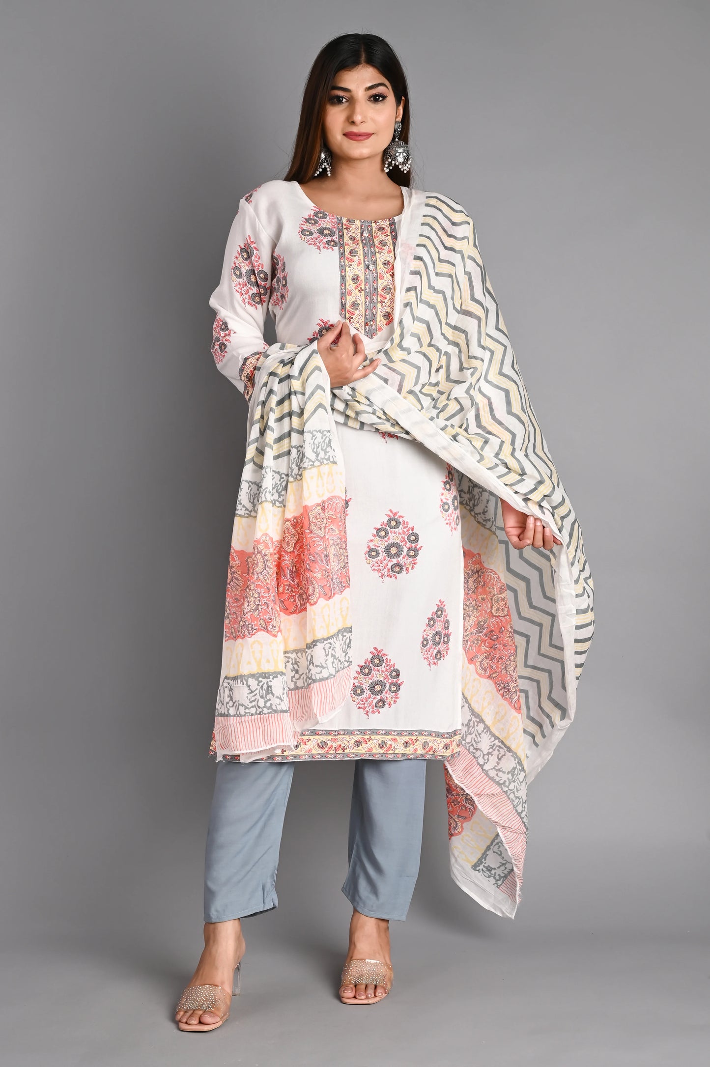 Cotton Muslin Kurta PantDupatta Set