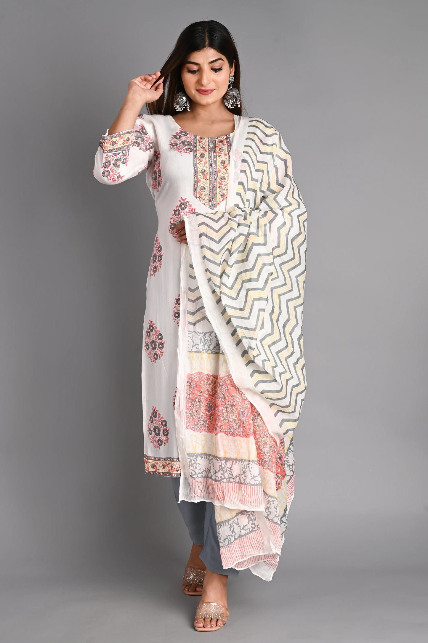 Cotton Muslin Kurta PantDupatta Set