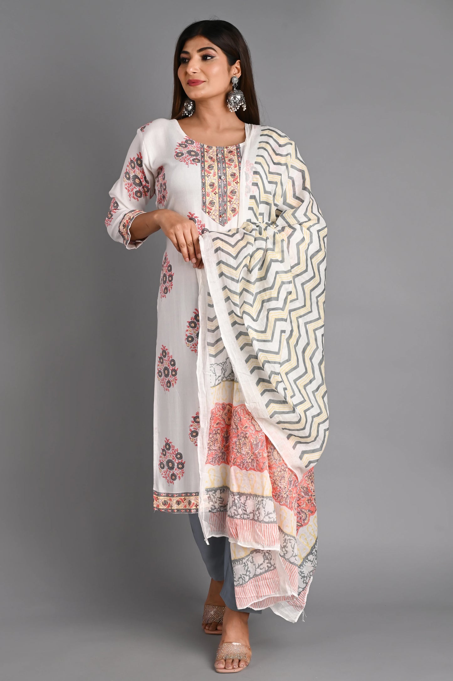 Cotton Muslin Kurta PantDupatta Set