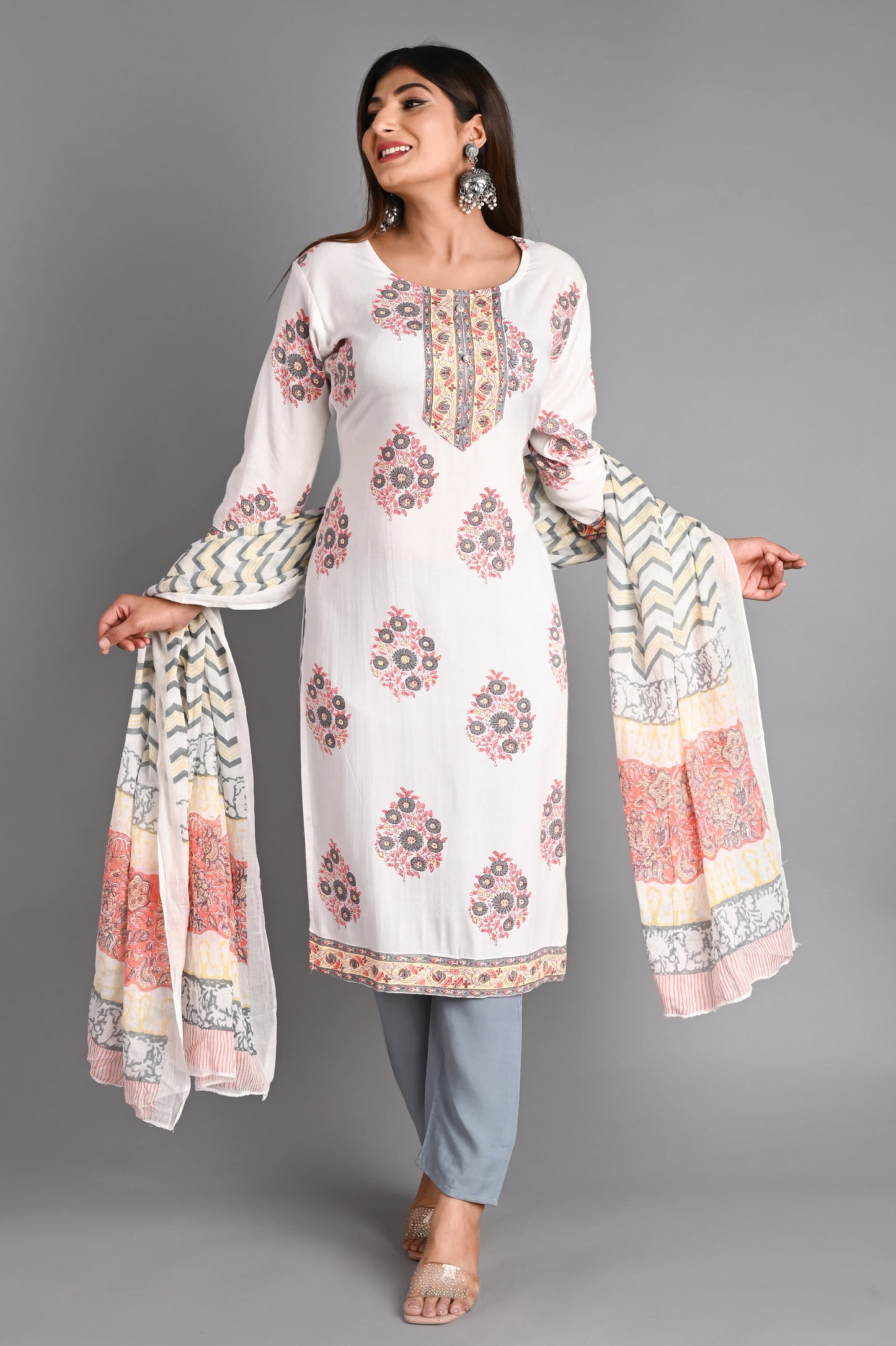Cotton Muslin Kurta PantDupatta Set