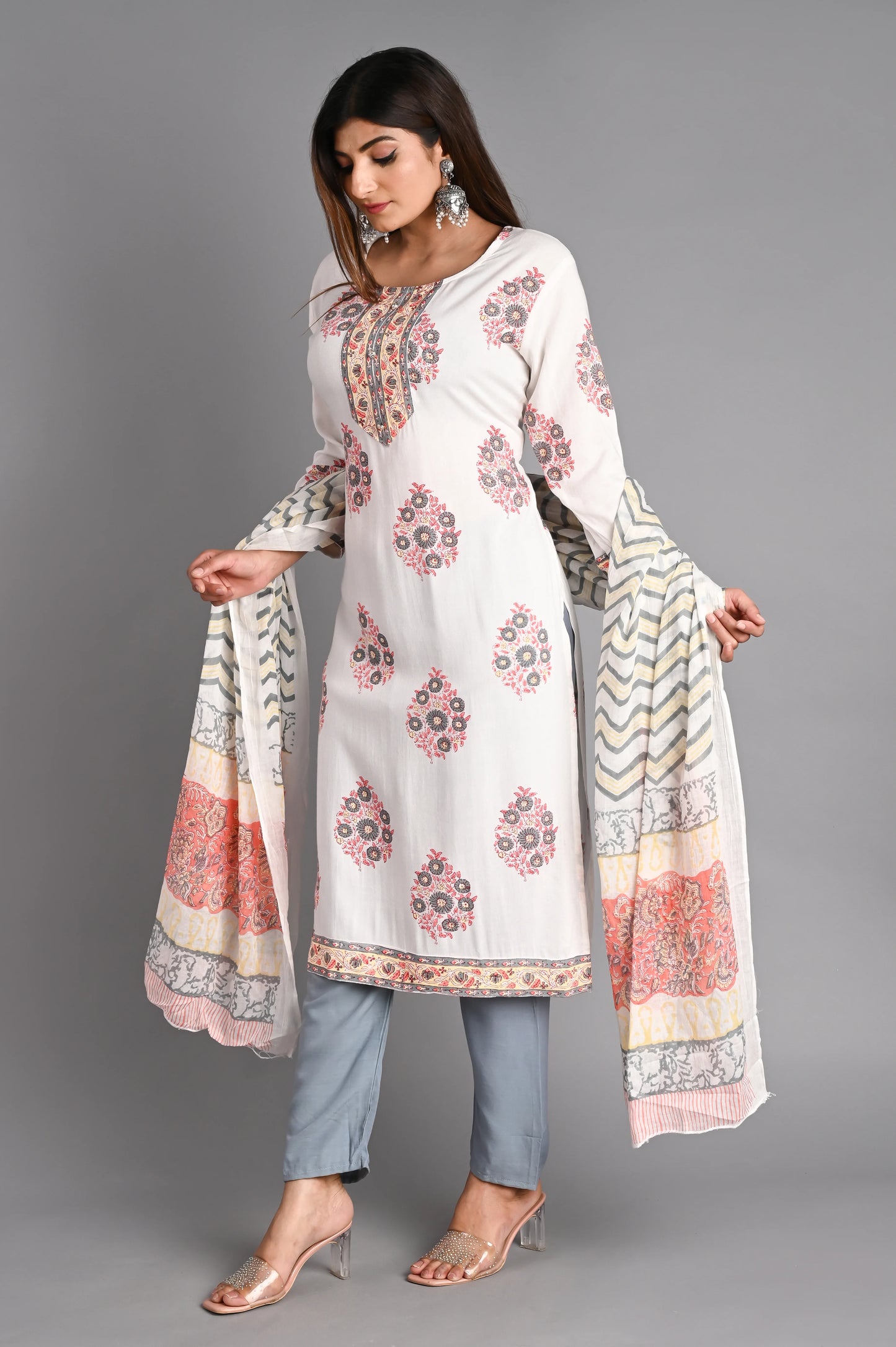Cotton Muslin Kurta PantDupatta Set