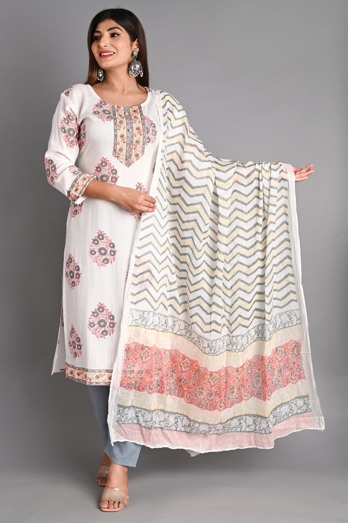 Cotton Muslin Kurta PantDupatta Set