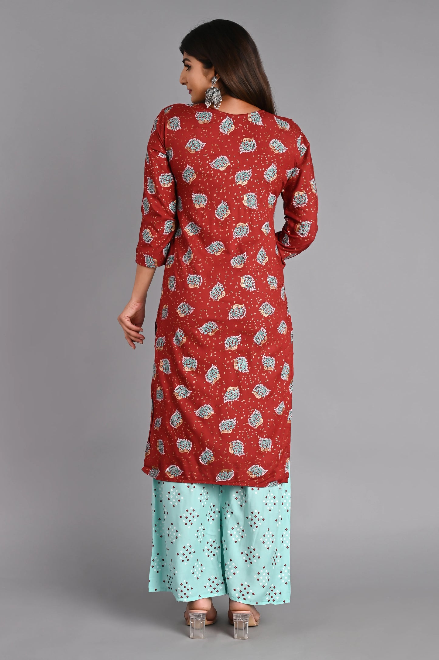 Rayon Flower Printed Kurta Pant Set