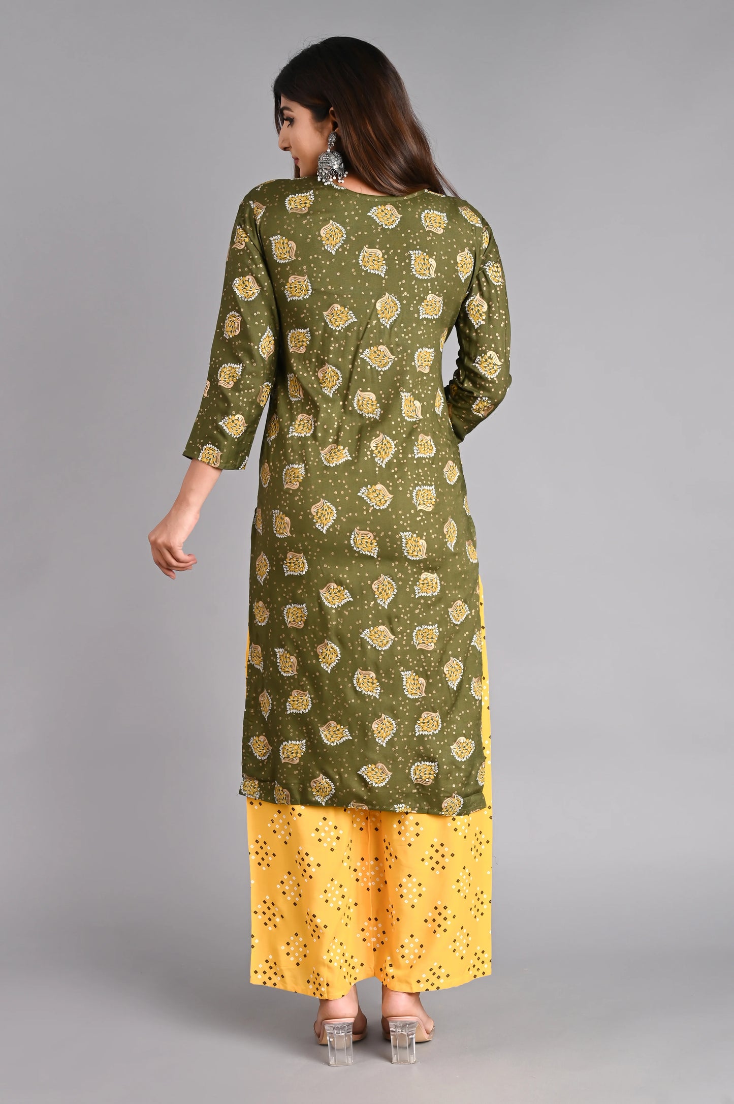 Rayon Flower Printed Kurta Pant Set