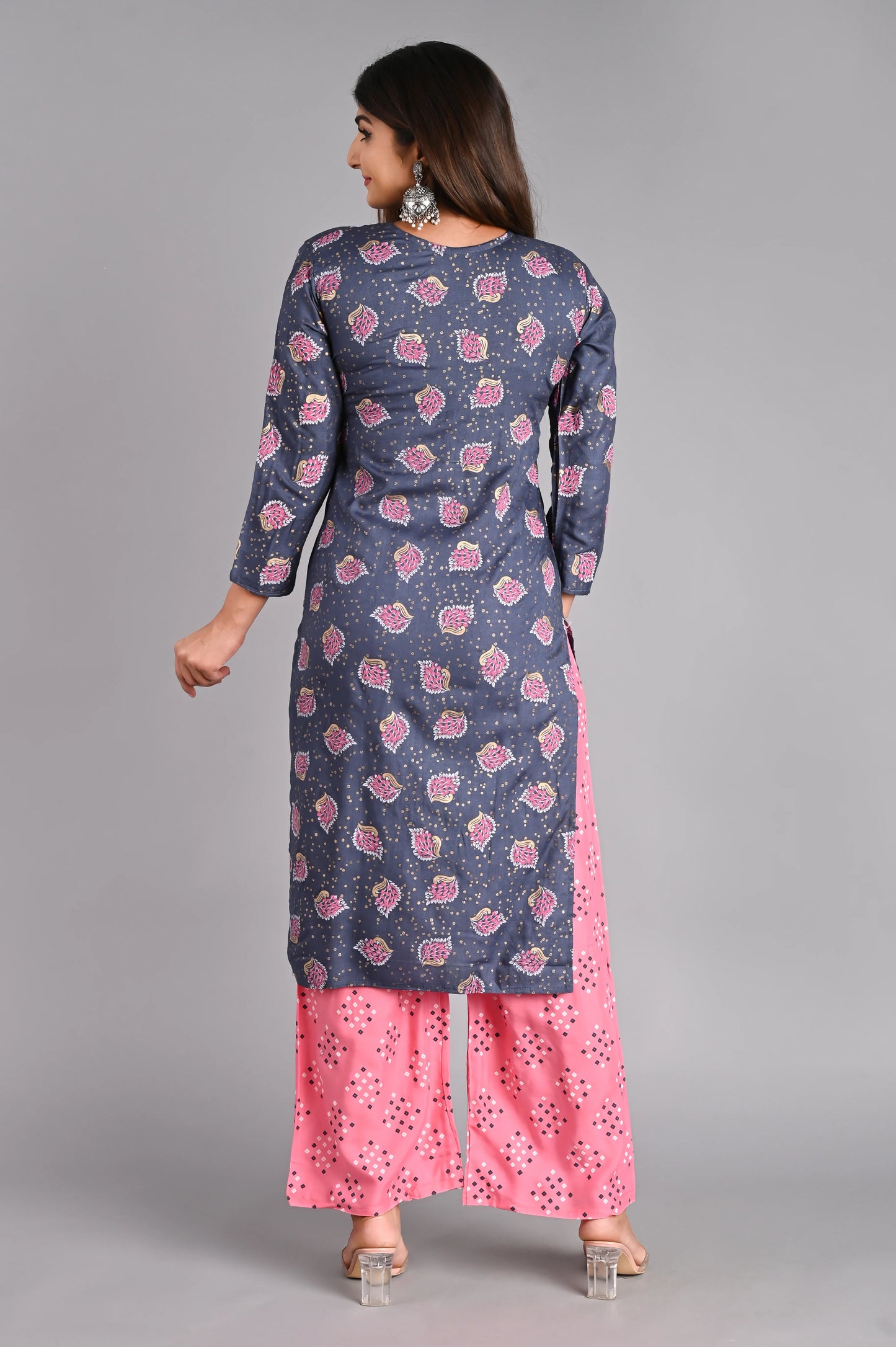 Rayon Flower Printed Kurta Pant Set
