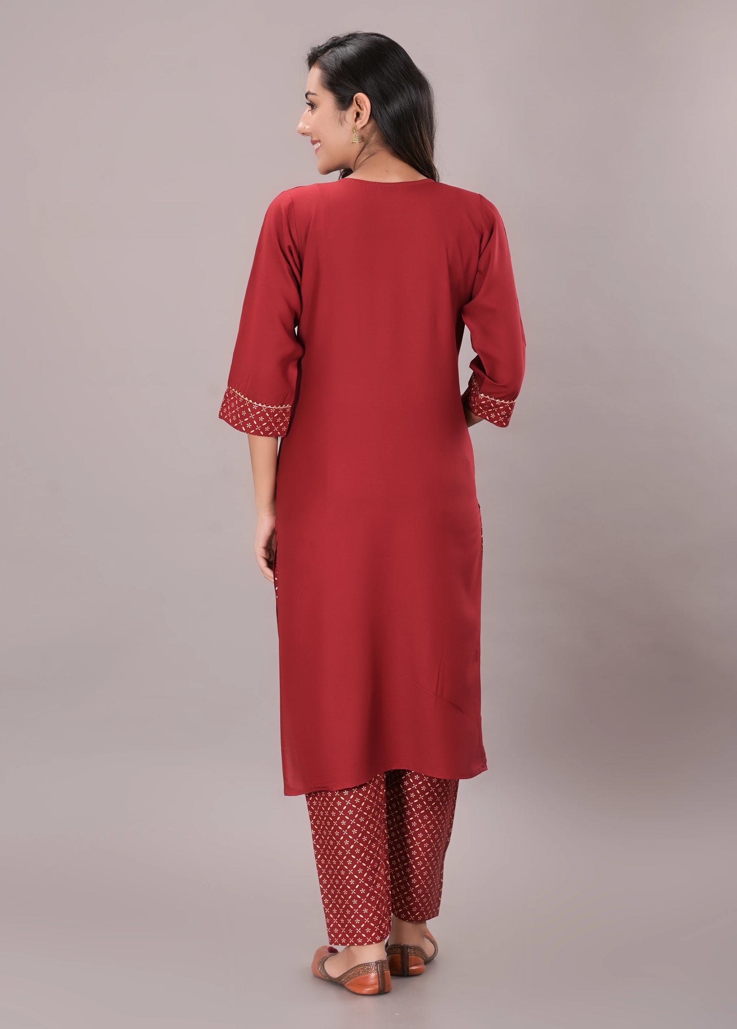 Printed Rayon Kurta pant dupatta set