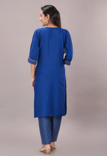 Printed Rayon Kurta pant dupatta set