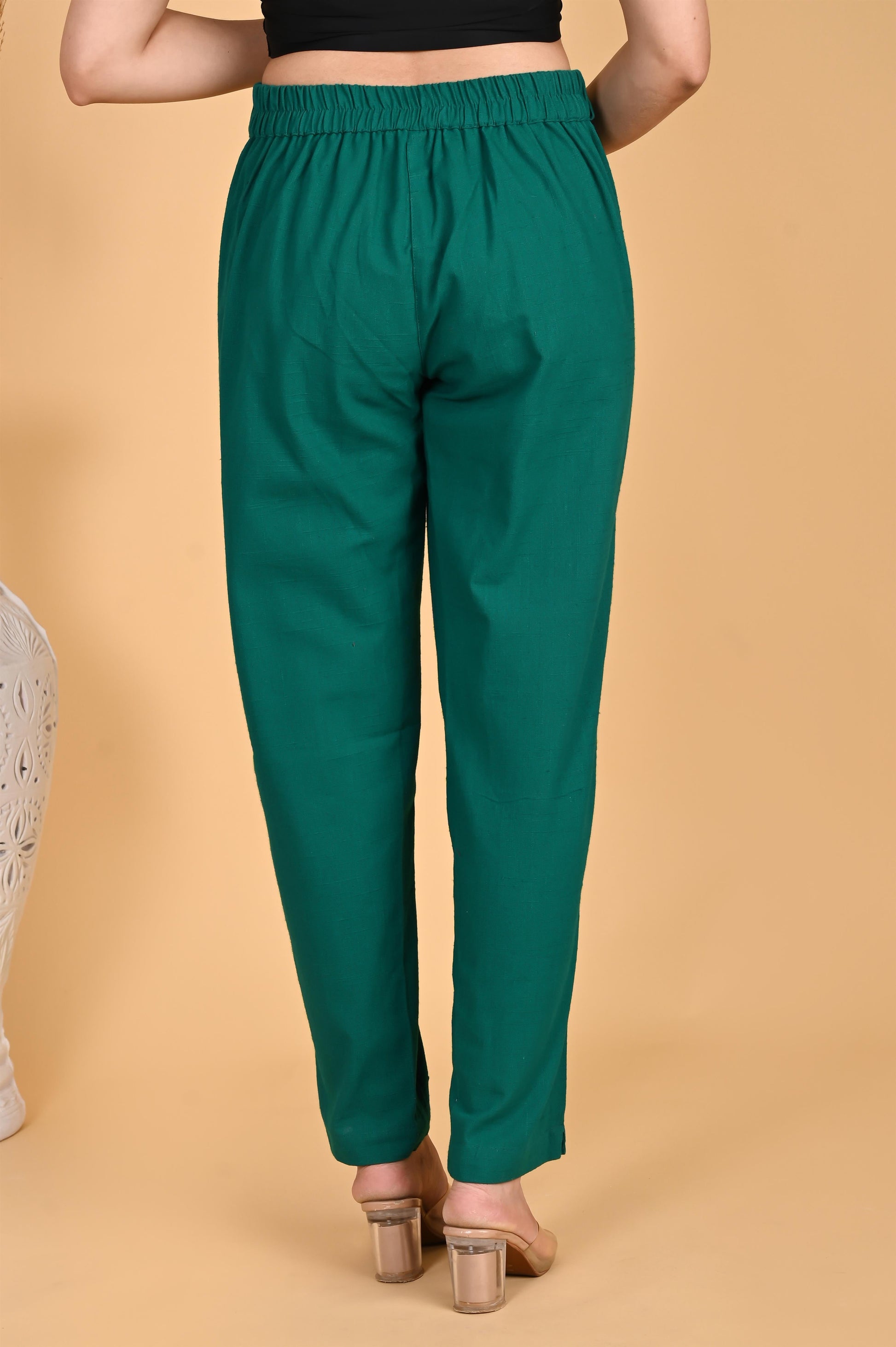 RAMA GREEN CLASSIC COTTON PANTS - SAFED DHAGA 