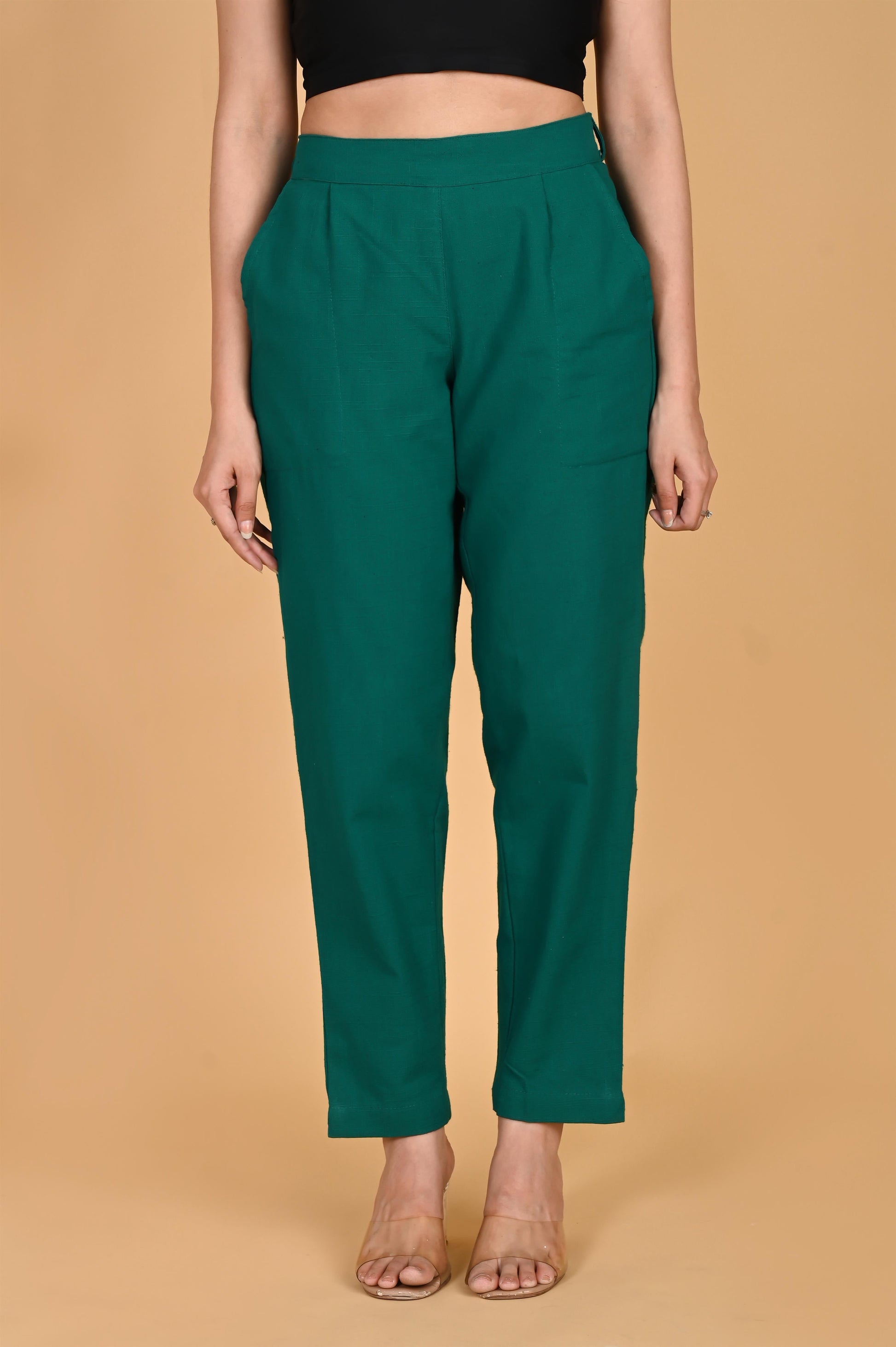 RAMA GREEN CLASSIC COTTON PANTS - SAFED DHAGA 